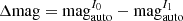 $ \Delta {\rm mag} = {\rm mag}_{\rm auto}^{I_0}-{\rm mag}_{\rm auto}^{I_1} $