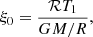 $$ \begin{aligned} \xi _0 = \frac{\mathcal{R} T_1}{GM/R}, \end{aligned} $$