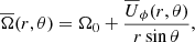 $$ \begin{aligned} \overline{\Omega }(r,\theta ) = \Omega _0 + \frac{\overline{U}_{\phi }(r,\theta )}{r \sin \theta }, \end{aligned} $$