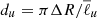$ d_u = \pi \Delta R/\overline{\ell}_u $