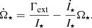 $$ \begin{aligned} \dot{\Omega }_\star = \frac{\Gamma _{\rm ext}}{I_\star } - \frac{\dot{I}_\star }{I_\star } \Omega _\star . \end{aligned} $$