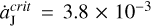 $\dot a_{\rm{J}}^{crit} = 3.8 \times {10^{ - 3}}$