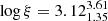 $ \log\xi=3.12_{1.35}^{3.61} $