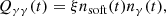 $$ \begin{aligned} Q_{\gamma \gamma }(t) = \xi n_{\rm soft}(t) n_{\gamma }(t), \end{aligned} $$