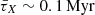 $ \bar{\tau}_X\sim 0.1\,\mathrm{Myr} $