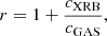 $$ \begin{aligned} r = 1+\dfrac{c_{\rm XRB}}{c_{\rm GAS}}, \end{aligned} $$