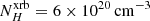$ N^{\mathrm{xrb}}_H = 6\times 10^{20}\,\mathrm{cm^{-3}} $