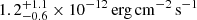 $ 1.2^{+1.1}_{-0.6}\times10^{-12}\,{\mathrm{erg\,cm}^{-2}\,\mathrm{s}^{-1}} $