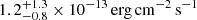 $ 1.2^{+1.3}_{-0.8}\times10^{-13}\,{\mathrm{erg\,cm}^{-2}\,\mathrm{s}^{-1}} $