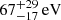 $ 67^{+29}_{-17}\,\mathrm{eV} $