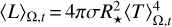 ${\left\langle L \right\rangle _{\Omega ,t}} = 4\pi \sigma R_ \star ^2\left\langle T \right\rangle _{\Omega ,t}^4$