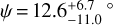 $ {\left. {\psi = 12.6_{ - 11.0}^{ + 6.7\,\,{\rm{o}}}} } \right.$