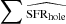 $ \sum \widehat{_\mathrm{SFR_{hole}}} $