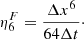 Mathematical equation: $$ \begin{aligned} \eta ^F_6 = \frac{\Delta x^6}{64\Delta t}\cdot \end{aligned} $$