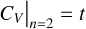 Mathematical equation: ${\left. {{C_V}} \right|_{n = 1}} = 0$