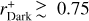 Mathematical equation: $r_{{\rm{Dark}}}^ + \mathbin{\lower.3ex\hbox{$\buildrel>\over {\smash{\scriptstyle\sim}\vphantom{_x}}$}} 0.75$