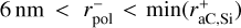 Mathematical equation: $6{\rm{nm}} < r_{{\rm{pol}}}^ - < \min \left( {r_{{\rm{aC,Si}}}^ + } \right).$