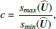 Mathematical equation: $$ \begin{aligned} c=\frac{s_{max}(\widehat{\boldsymbol{U}})}{s_{min}(\widehat{\boldsymbol{U}})}, \end{aligned} $$