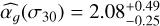 Mathematical equation: $\widehat {{\alpha _}}\left( {{\sigma _{30}}} \right) = 2.08_{ - 0.25}^{ + 0.49}$