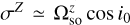 Mathematical equation: ${\sigma ^Z} \simeq {\rm{\Omega }}_{{\rm{SO}}}^z\,\cos \,{i_0}$