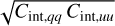 Mathematical equation: $\left( { - \sqrt {{C_{{\mathop{\rm int}} ,qq}}{C_{{\mathop{\rm int}} ,uu}}} } \right.$