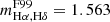 Mathematical equation: $ m^{\mathrm{F99}}_{\mathrm{H\alpha ,H\delta}} = 1.563 $