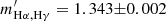 Mathematical equation: $ m^\prime_{\mathrm{H\alpha ,H\gamma}} = 1.343{\pm} 0.002 $