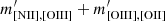 Mathematical equation: $ m^\prime_{\mathrm{[NII],[OIII]}} + m^\prime_{\mathrm{[OIII],[OII]}} $