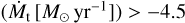 $\left( {{{\dot M}_{\rm{t}}}\left[ {{M_ \odot }{\rm{y}}{{\rm{r}}^{ - 1}}} \right]} \right) > - 4.5$