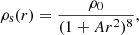 Mathematical equation: $$ \begin{aligned} \rho _{\rm s}(r) = \frac{\rho _0}{(1+Ar^2)^{8}}, \end{aligned} $$