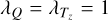 Mathematical equation: ${\lambda _Q} = {\lambda _{{T_z}}} = 1$