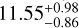 Mathematical equation: $11.55_{ - 0.86}^{ + 0.98}$