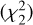 Mathematical equation: $\left( {\chi _2^2} \right)$