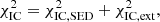 Mathematical equation: $$ \begin{aligned} \chi ^2_{\rm IC} = \chi ^2_{\rm IC,SED}+\chi ^2_{\rm IC,ext}, \end{aligned} $$