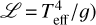 Mathematical equation: ${\cal L} = T_{{\rm{eff}}}^4/g)$