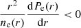 Mathematical equation: $ \frac{r^2}{n_{\mathrm{e}}(r)}\frac{\mathrm{d}P_{\mathrm{e}}(r)}{\mathrm{d}r} < 0 $