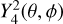Mathematical equation: $Y_4^2\left( {\theta ,\phi } \right)$