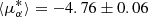 $ \langle \mu_{\alpha}^{*}\rangle = -4.76 \pm 0.06 $