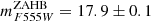$ m_{F555W}^{\mathrm{ZAHB}} = 17.9\pm0.1 $