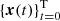 $ \{\boldsymbol{x}(t)\}_{t=0}^{\mathrm{T}} $