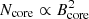 $ N_{\rm core} \propto B_{\rm core}^2 $