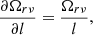 $$ \begin{aligned} \frac{\partial \Omega _{r\nu } }{\partial l} = \frac{\Omega _{r\nu }}{l}, \end{aligned} $$