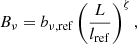 $$ \begin{aligned} B_\nu = b_{\nu ,\mathrm{ref} } \left(\frac{L}{l_\mathrm{ref} }\right)^\zeta , \end{aligned} $$