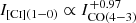 $ I_{[\mathrm{C}\textsc{i}](1{-}0)} \propto I_{\mathrm{CO}(4{-}3)}^{+0.97} $