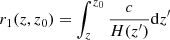 $ r_1(z,z_0)=\int_z^{z_0} {c \over H(z^\prime)} \mathrm{d}z^\prime $