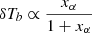 $ \delta T_b \propto {{x_\alpha} \over 1 + x_\alpha} $