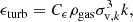 $$ \begin{aligned} \epsilon _\mathrm{turb} = C_\epsilon \rho _\mathrm{gas} \sigma _{\mathrm{v},k}^3 k, \end{aligned} $$
