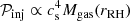 $$ \begin{aligned} \mathcal{P} _\mathrm{inj}&\propto c_\mathrm{s} ^4 M_\mathrm{gas} (r_\mathrm{RH} )\end{aligned} $$