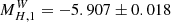 $ M_{H,1}^W = -5.907 \pm 0.018 $