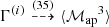 $ \Gamma^{(i)}\overset{{(35)}}{\dashrightarrow}{{\langle{{\mathcal{M}_\text{ap}}^3}\rangle}} $
